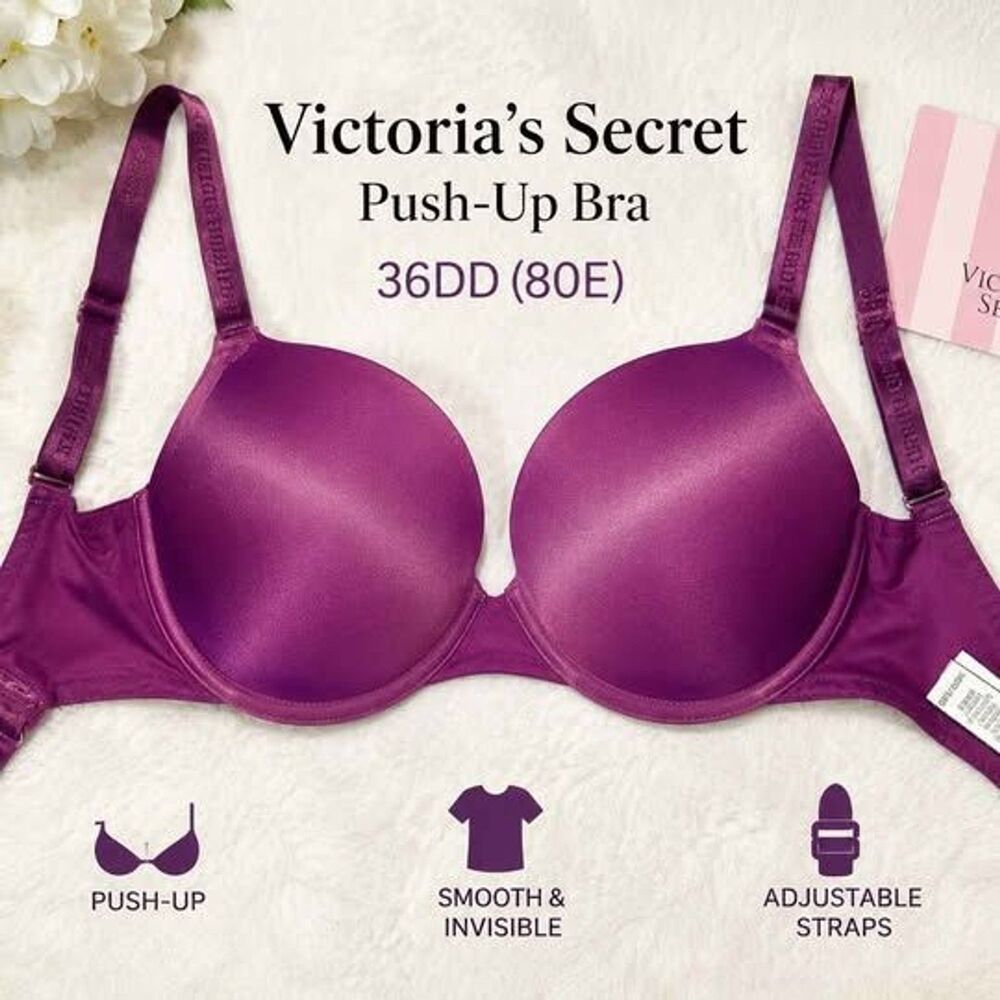 Victoria's Secret Smooth Push-Up Bra 36DD (80E) Plum Purple
